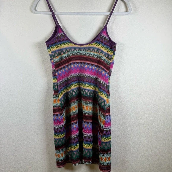 Urban Outfitters Knit Mini Dress Boho Tribal Pattern Coachella Coastal festival - Picture 7 of 9